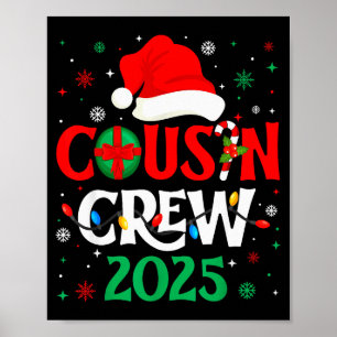 Weihnachts-Cousin-Crew 2025 Lustige Xmas-Passende Poster