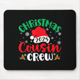 Weihnachts-Cousin-Crew 2025 Xmas Santa Hut passend Mousepad