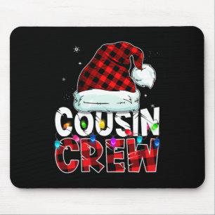Weihnachts Cousin Crew Buffalo Rot kariert Pajamas Mousepad