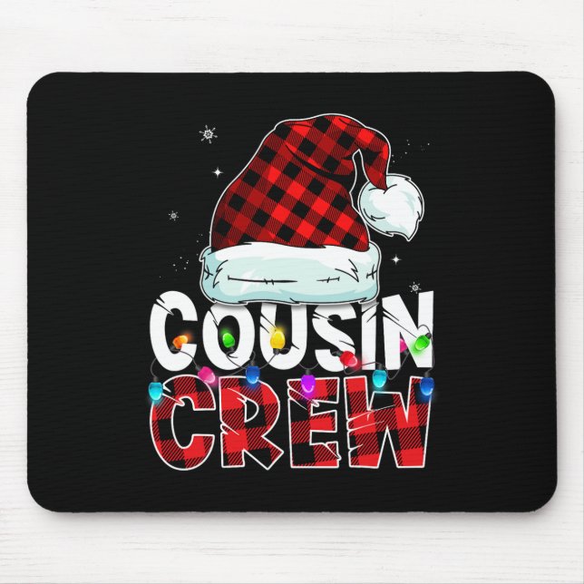 Weihnachts Cousin Crew Buffalo Rot kariert Pajamas Mousepad (Vorne)
