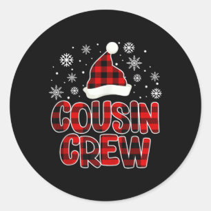 Weihnachts-Cousin-Crew-Familie Matching Xmas Buffa Runder Aufkleber