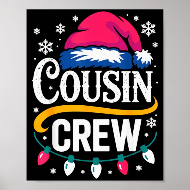 Weihnachts-Cousin-Crew-Pyjamas Kinder Mädchen Klei Poster (Vorne)