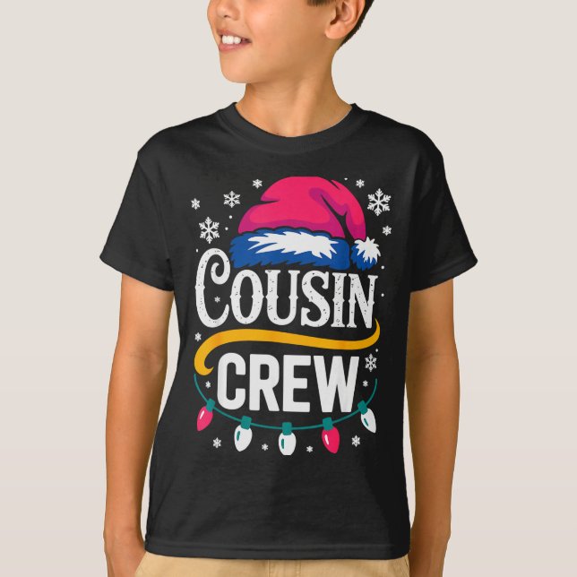Weihnachts-Cousin-Crew-Pyjamas Kinder Mädchen Klei T-Shirt (Vorderseite)