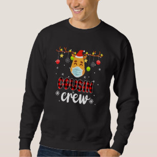 Weihnachts-Cousin Crew Reindeer Maske Kariert Matc Sweatshirt