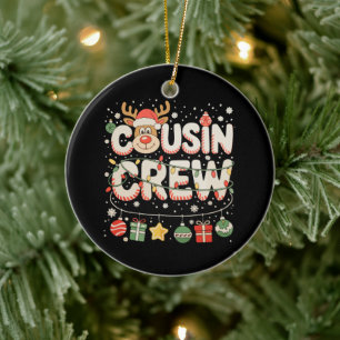 Weihnachts-Cousin-Crew-Rentier passende Familie Keramik Ornament