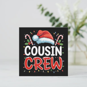 Weihnachts-Cousin-Crew-Santa-Mütze Feiertagskarte