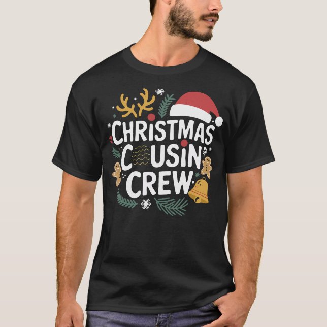 Weihnachts-Cousin Crew T - Shirt Design (Vorderseite)