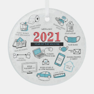 Weihnachts Covid Memorabilia Impfjahr 2021 Ornament Aus Glas