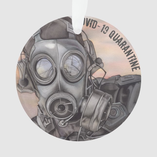 Weihnachts Covid Pandemie Maskenpräpper Ornament (Vorderseite)