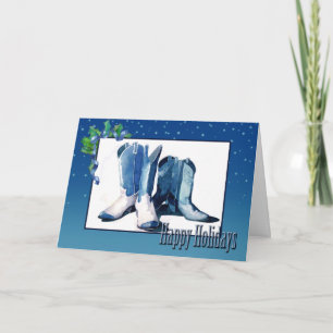 Weihnachts Cowboy Boots Card Feiertagskarte