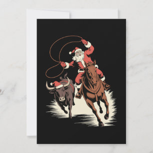 Weihnachts-Cowboy-Rodeo-Pferd-Lasso-Western Einladung