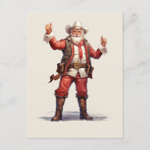 Weihnachts-Cowboy Santa Claus Vintage Postkarte