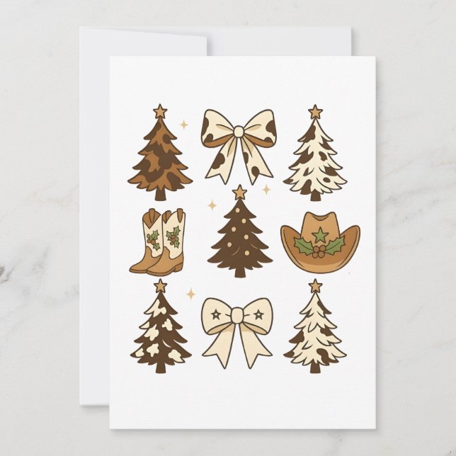 Weihnachts Cowboy Stiefel Western Weihnachten Weih Einladung (Vorderseite)