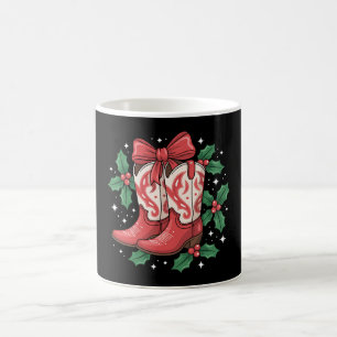 Weihnachts-Cowboystiefel Holly-Bogen Western-Land Kaffeetasse