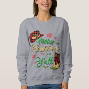 Weihnachts Cowgirl Hat & Boots Sweatshirt