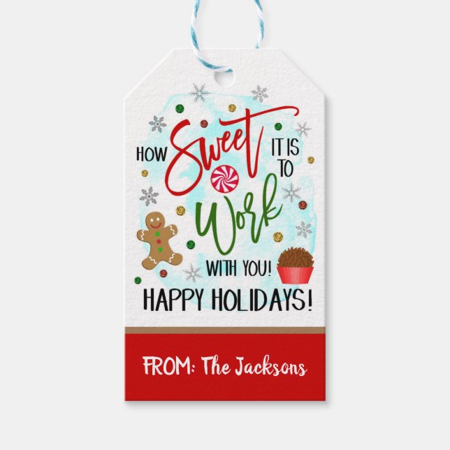 Weihnachts-Coworker-Geschenk-Tag Geschenkanhänger (Vorderseite)