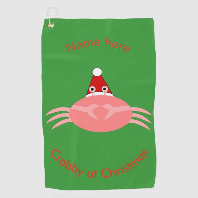 Weihnachts Crab Custom Golf Handtuch (Vorderseite)