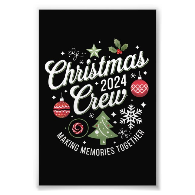 Weihnachts-Crew 2024Familie Matching Weihnachts-Pa Fotodruck (Vorne)