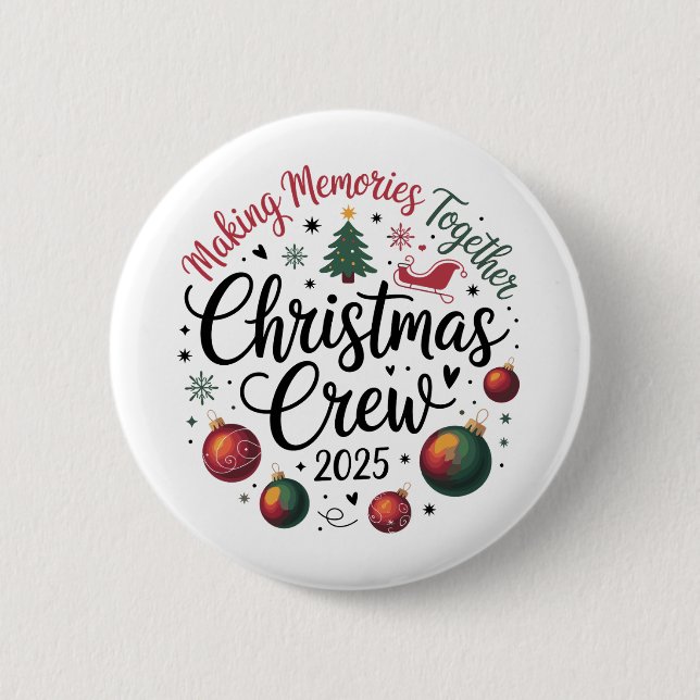 Weihnachts-Crew 2025 Matching Family Group Weihnac Button (Vorderseite)