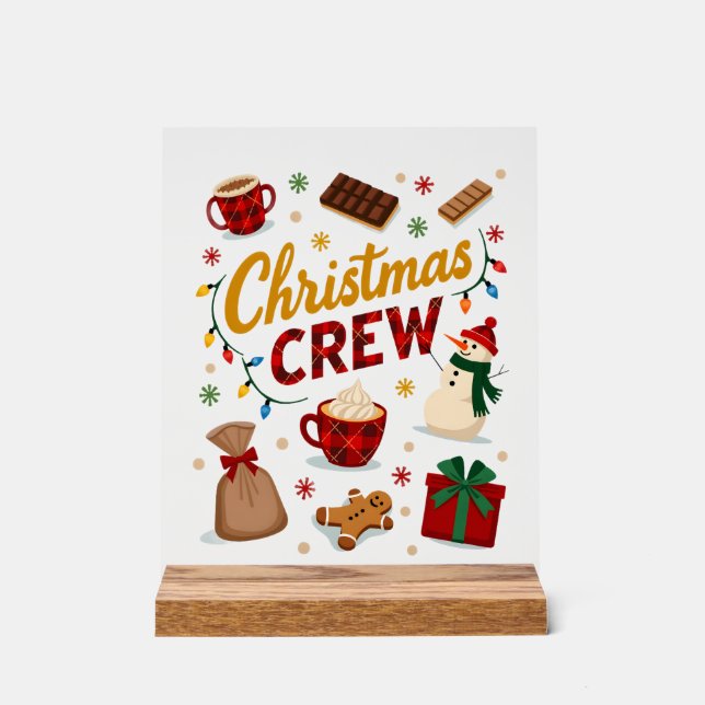 Weihnachts-Crew (2) Acrylschild (Vorderseite)