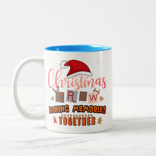Weihnachts-Crew Erinnerungen zusammenbacken Zweifarbige Tasse (Links)