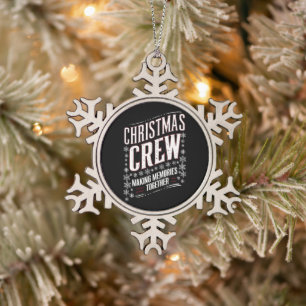 Weihnachts-Crew-Familie Matching Xmas Squad Schneeflocken Zinn-Ornament