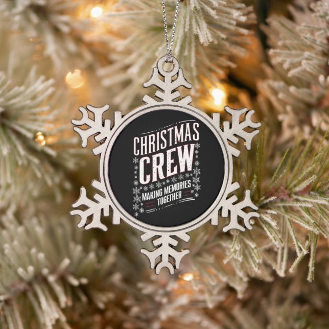 Weihnachts-Crew-Familie Matching Xmas Squad Schneeflocken Zinn-Ornament (Baum)