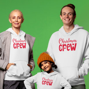 Weihnachts-Crew Herzmotiv Rote Typografie Hoodie