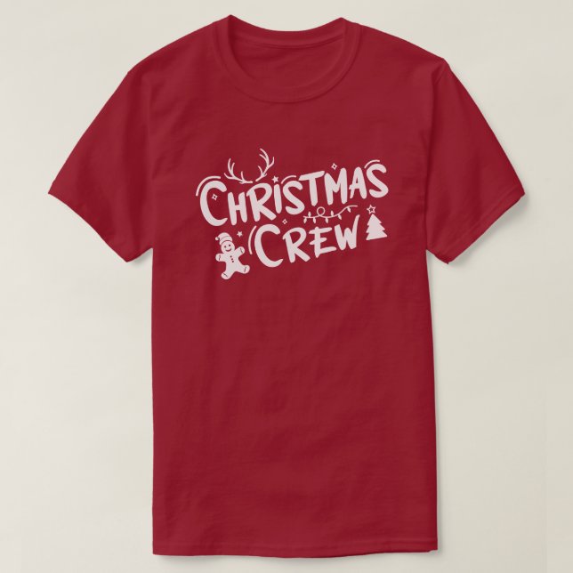 Weihnachts-Crew im T - Shirt mit weißem Text (Design vorne)