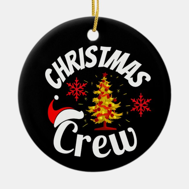 Weihnachts-Crew Keramik Ornament (Vorne)