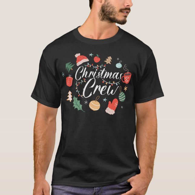 Weihnachts-Crew Niedlich X-Mas Tree Dekorationen T-Shirt (Vorderseite)