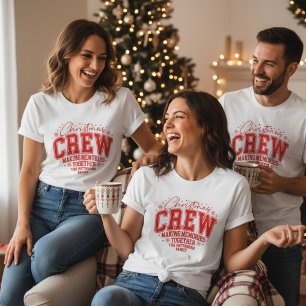 Weihnachts-Crew personalisierter Familienname Tri-Blend Shirt