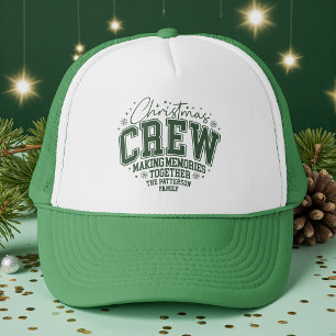Weihnachts-Crew personalisierter Familienname Truckerkappe