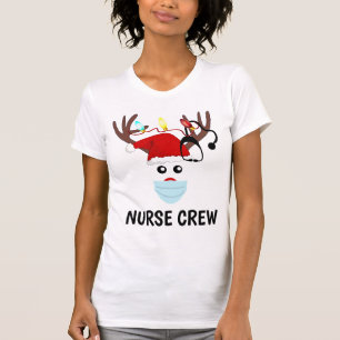 Weihnachts-Crew-Rentiermaske T-Shirt