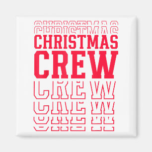 Weihnachts-Crew Rote geschichtete Textfamilie Weih Magnet