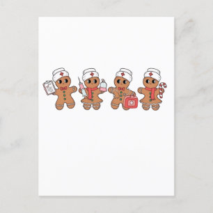 Weihnachts-Crew Santa Lebkuchen Pflege-Team  Feiertagspostkarte