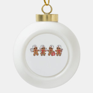Weihnachts-Crew Santa Lebkuchen Pflege-Team Keramik Kugel-Ornament