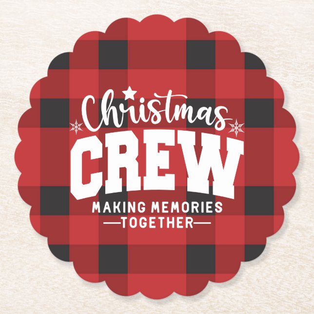 Weihnachts-Crew skallotiert Untersetzer (Vorderseite)