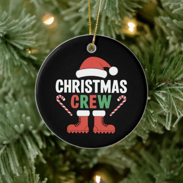 Weihnachts-Crew Weihnachten Weihnachtsfeiertag - F Keramik Ornament (Baum)