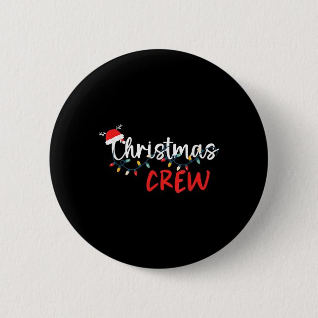 Weihnachts-Crew Weihnachts-Lichter Familie passend Button (Vorderseite)
