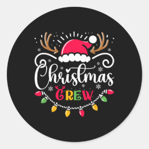 Weihnachts-Crew Weihnachts-Lichter Familie passend Runder Aufkleber