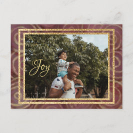 Weihnachts-Crimson und Gold Einladungspostkarte