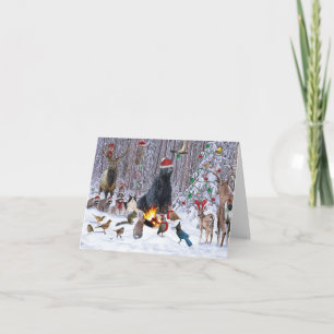 Weihnachts-Critters-Waldkarte Party Karte