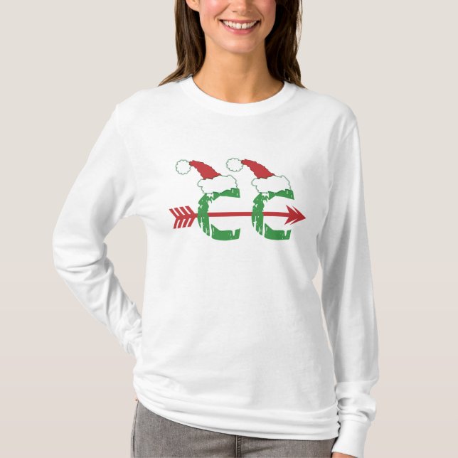 Weihnachts-Cross-Country-Laufen T-Shirt (Vorderseite)