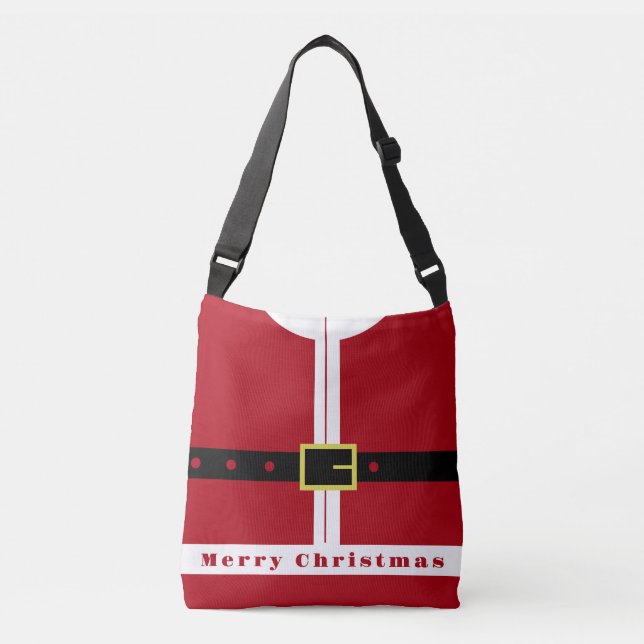 Weihnachts-Crossbody Bag Weihnachtsmann Geschenke Tragetaschen Mit Langen Trägern (Vorderseite)