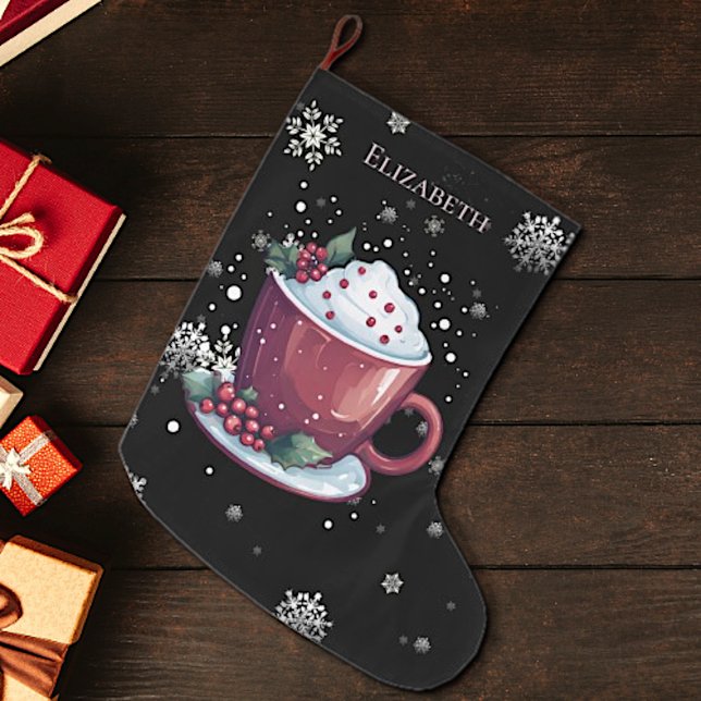 Weihnachts-Cup mit heißer Schokolade Personalisier Großer Weihnachtsstrumpf (Von Creator hochgeladen)