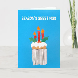 Weihnachts Cupcake Card mit Kerzen Feiertagskarte