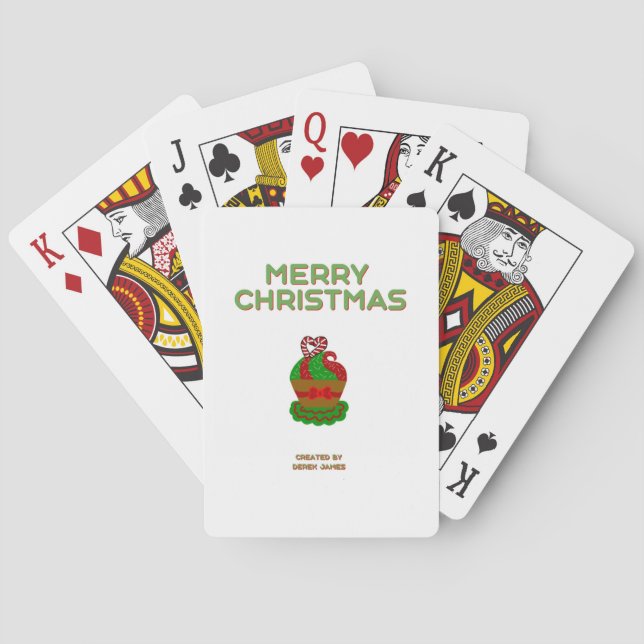 Weihnachts Cupcake Classic Spielkarten (Rückseite)
