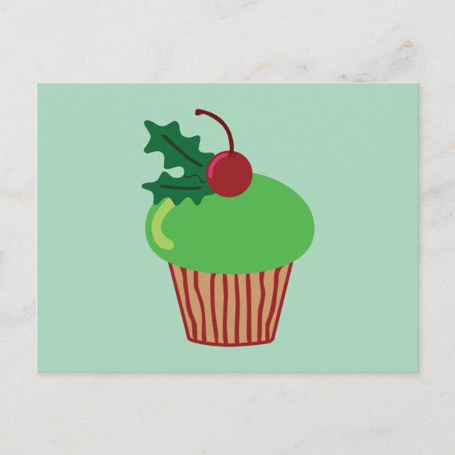 Weihnachts-Cupcake Feiertagspostkarte (Vorderseite)