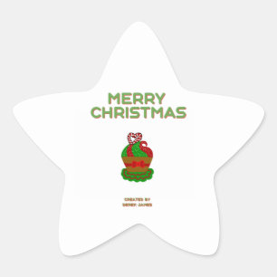 Weihnachts-Cupcake-Stern-Aufkleber Stern-Aufkleber